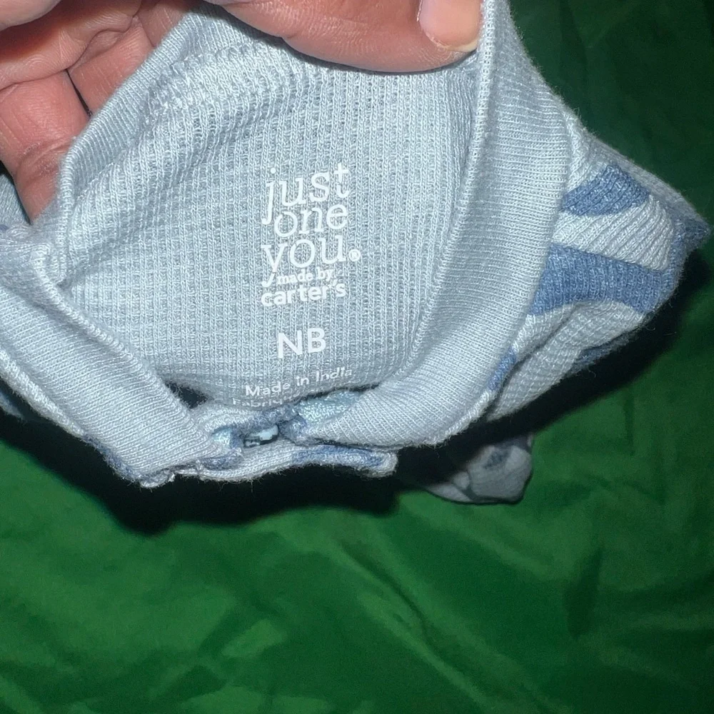 Carter's Blue Shark Print Footie size Newborn